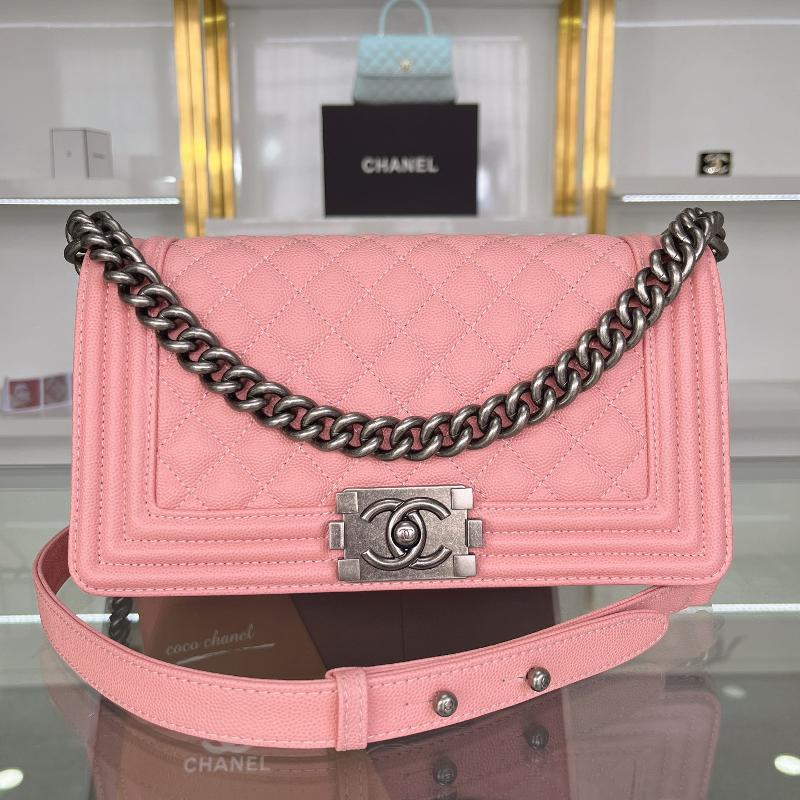 Chanel 2.55 Classic A67086 Fine ball patterned diamond plaid light pink antique silver buckle